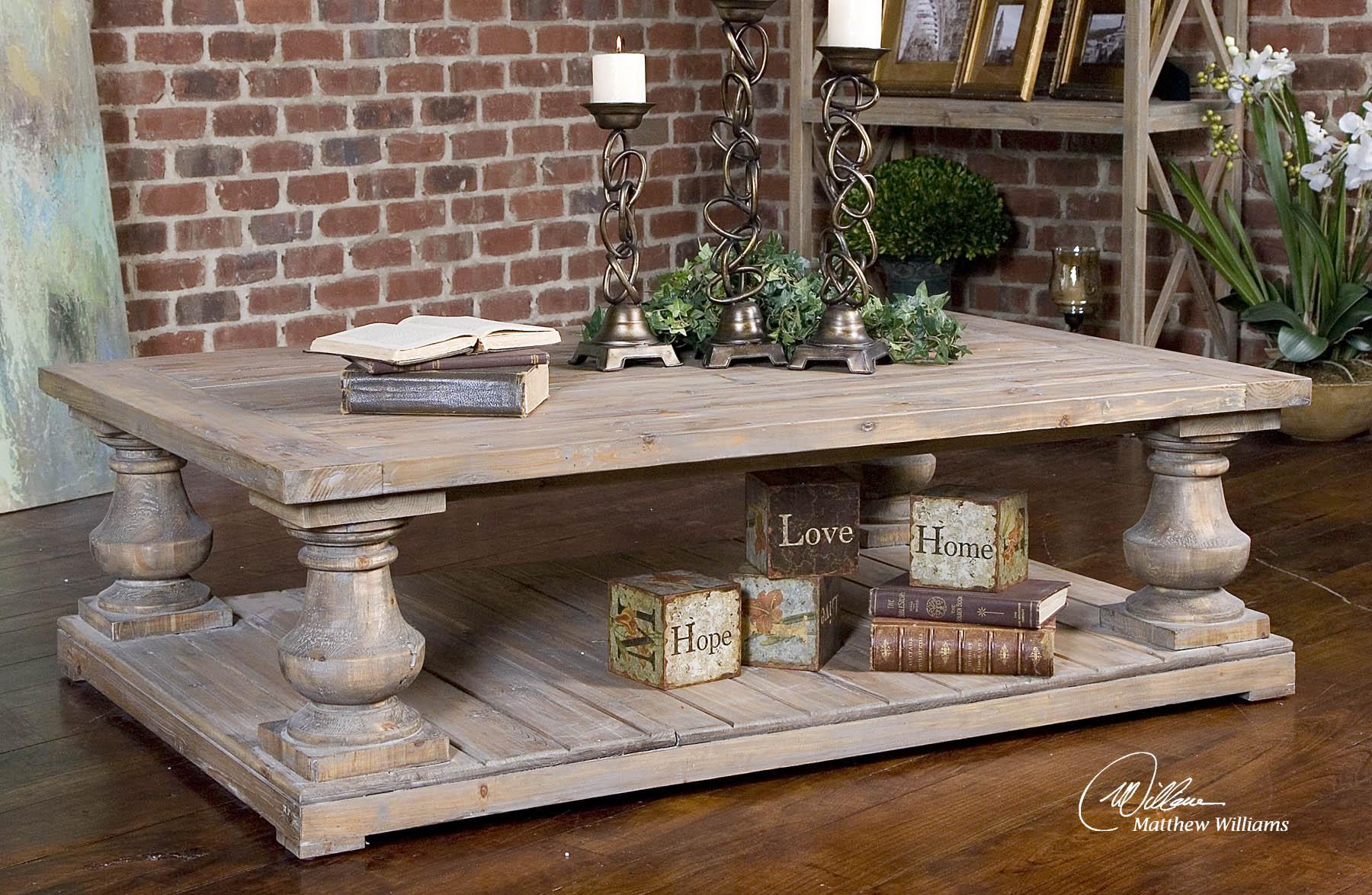 Uttermost Accent Furniture Occasional Tables 24251 Stratford Rustic Un Finished Cocktail Table Dunk Bright Furniture Occ Cocktail Coffee Tables